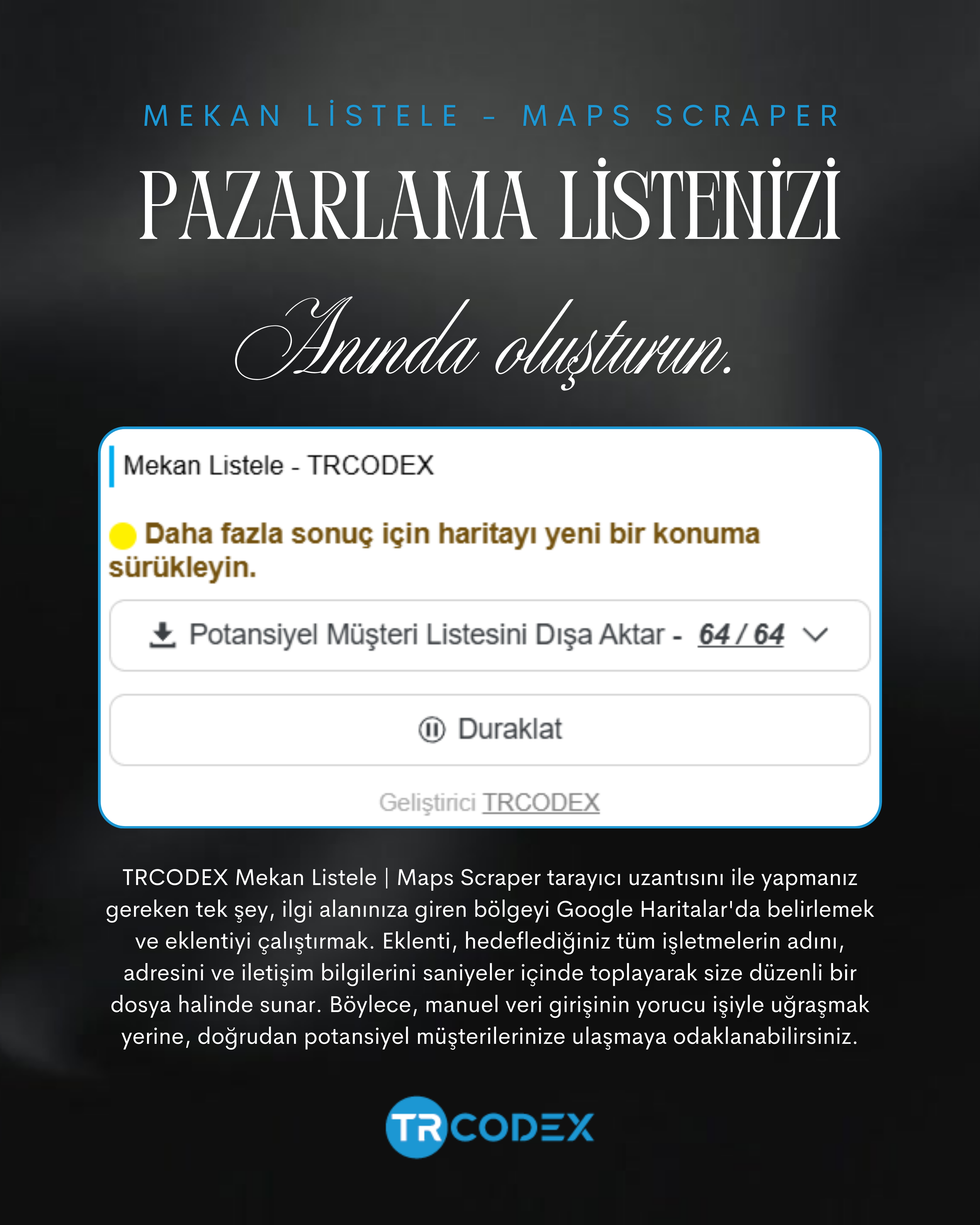 Mekan Listele - Maps Scraper Eklentisi - Görsel 2